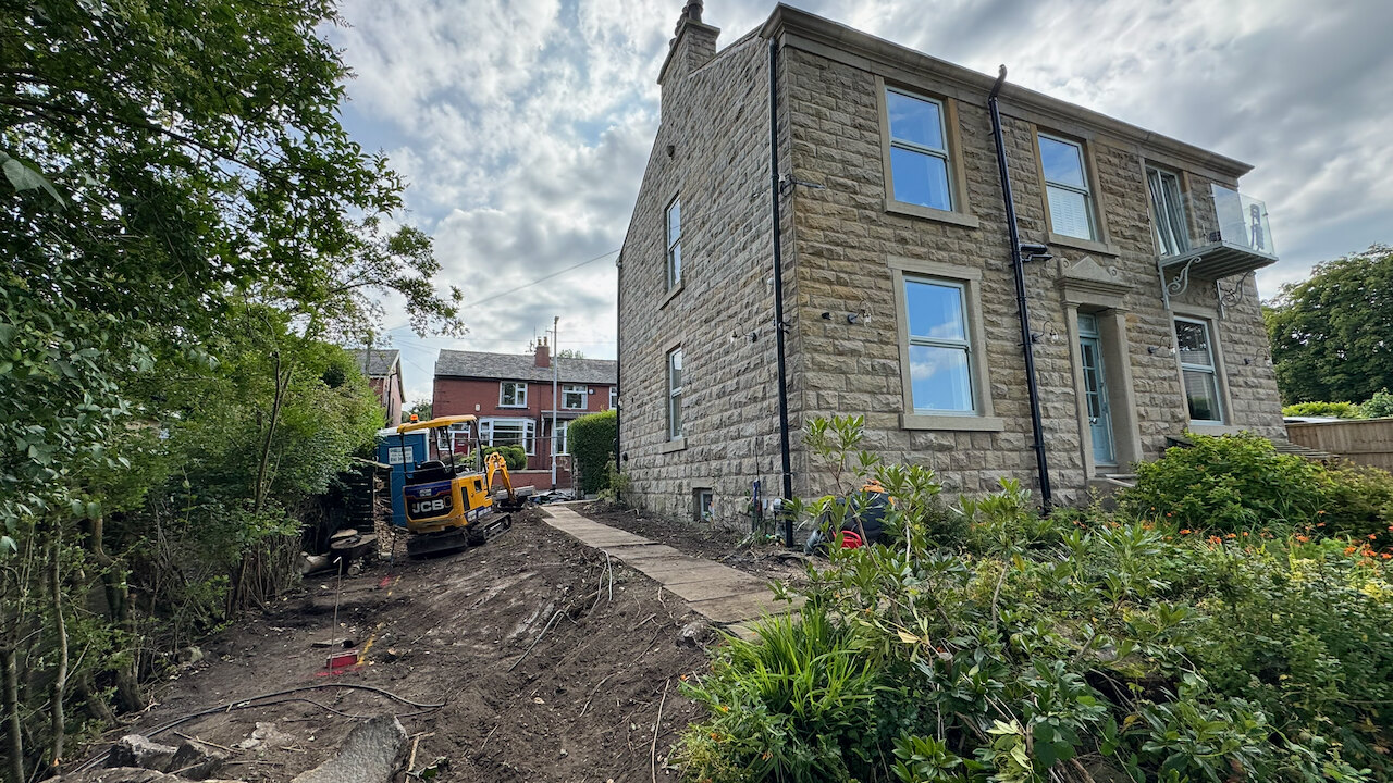 The extension during construction