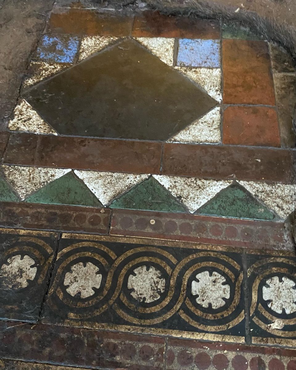 Original encaustic tiles found at the back door (2/3)