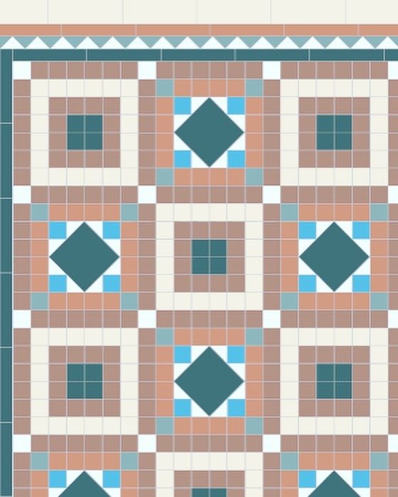 New encaustic tiles, made to match the original design (3/4)