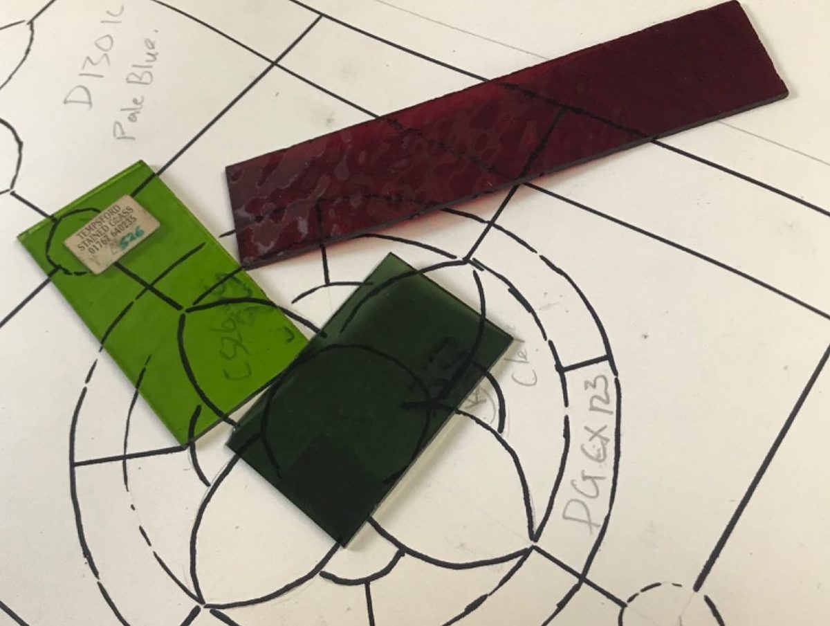 The hand-drawn 250 stained glass design (2/4)